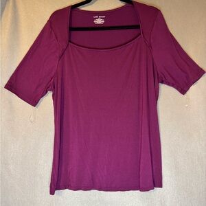 Lane Bryant Fitted Purple Blouse with Elbow-Length Sleeves. Excellent Condition